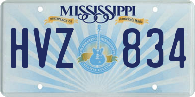 MS license plate HVZ834