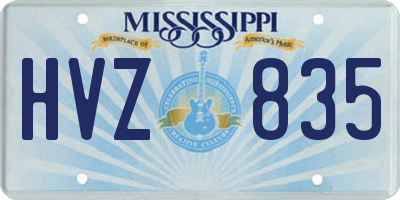 MS license plate HVZ835