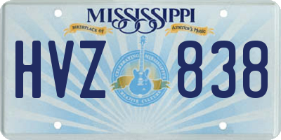 MS license plate HVZ838
