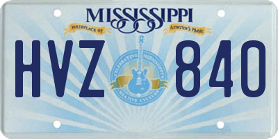 MS license plate HVZ840