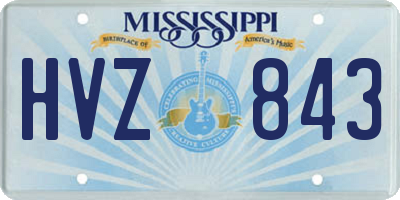 MS license plate HVZ843