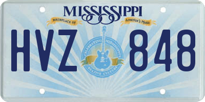 MS license plate HVZ848
