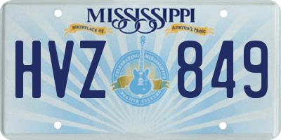 MS license plate HVZ849
