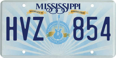 MS license plate HVZ854