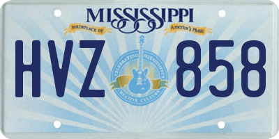 MS license plate HVZ858