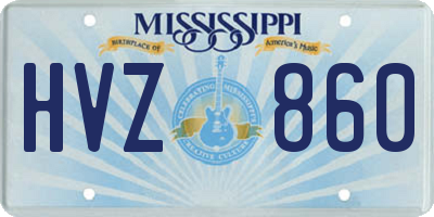 MS license plate HVZ860