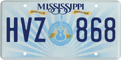 MS license plate HVZ868