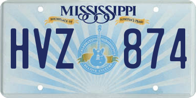 MS license plate HVZ874
