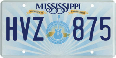 MS license plate HVZ875
