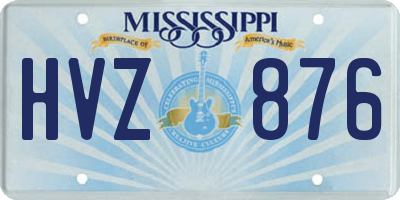MS license plate HVZ876