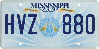 MS license plate HVZ880
