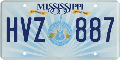 MS license plate HVZ887