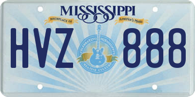 MS license plate HVZ888