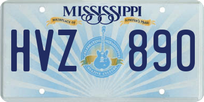 MS license plate HVZ890