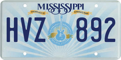 MS license plate HVZ892
