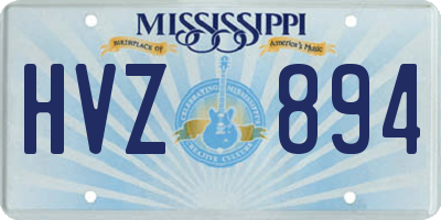 MS license plate HVZ894