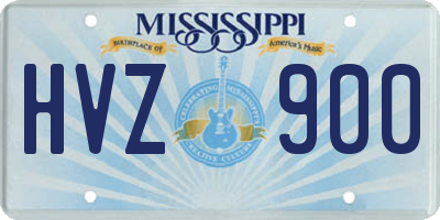 MS license plate HVZ900
