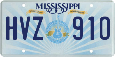 MS license plate HVZ910