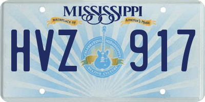 MS license plate HVZ917
