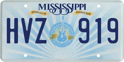 MS license plate HVZ919