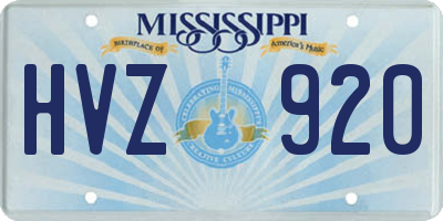 MS license plate HVZ920