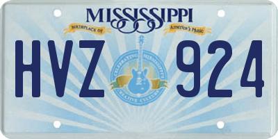 MS license plate HVZ924