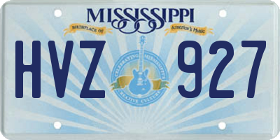 MS license plate HVZ927