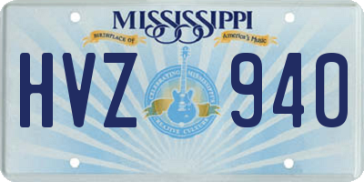 MS license plate HVZ940