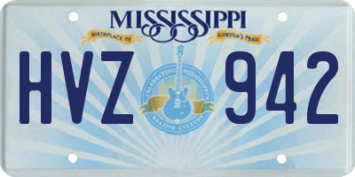 MS license plate HVZ942
