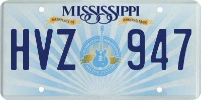 MS license plate HVZ947