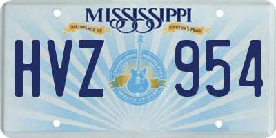 MS license plate HVZ954