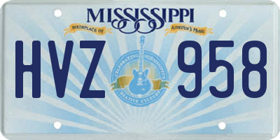 MS license plate HVZ958