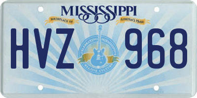 MS license plate HVZ968