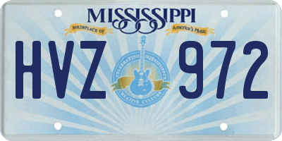 MS license plate HVZ972