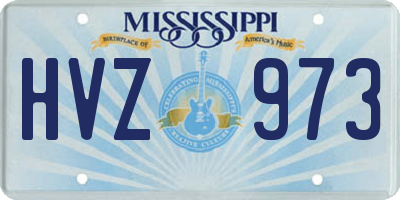 MS license plate HVZ973