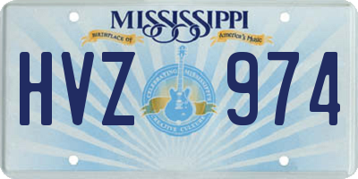 MS license plate HVZ974