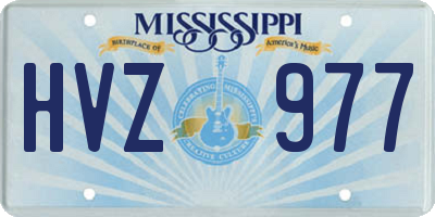 MS license plate HVZ977