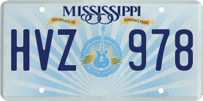 MS license plate HVZ978
