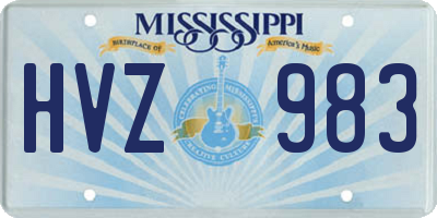 MS license plate HVZ983