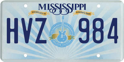 MS license plate HVZ984