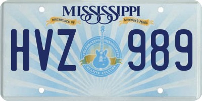 MS license plate HVZ989