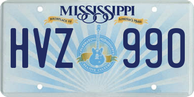 MS license plate HVZ990