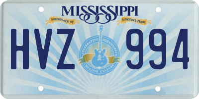 MS license plate HVZ994