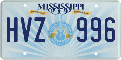 MS license plate HVZ996