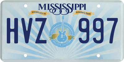MS license plate HVZ997