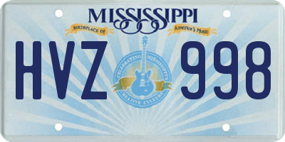 MS license plate HVZ998