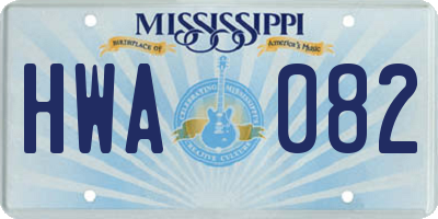 MS license plate HWA082