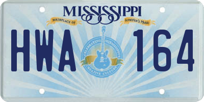 MS license plate HWA164