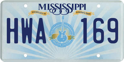 MS license plate HWA169