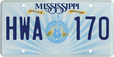 MS license plate HWA170